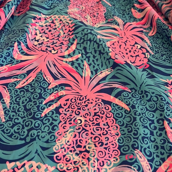 Lilly Pulitzer Sherida Top Borealis Blue Tropic Down Low medium NWT - Picture 8 of 15